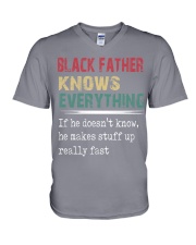 black father everything retro V-Neck T-Shirt tile