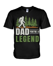 bigfoot dad you re-a legend V-Neck T-Shirt tile