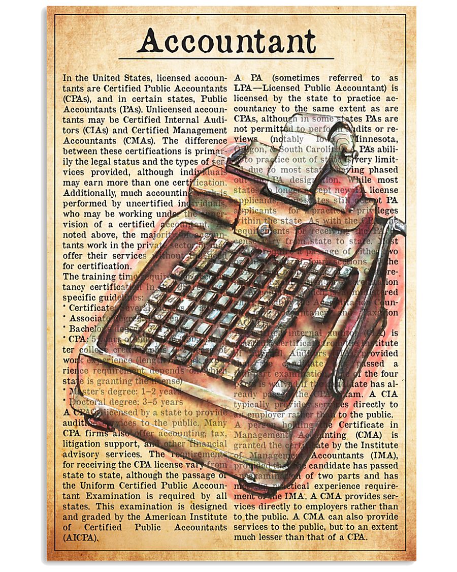 accountant text watercolor 1 16x24 Poster