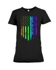 lgbt nurse us flag Premium Fit Ladies Tee tile