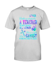 Never underestimate a teacher neon Premium Fit Mens Tee tile