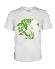 skeleton gardener feel-alive V-Neck T-Shirt tile