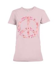 pig peace sign Premium Fit Ladies Tee tile