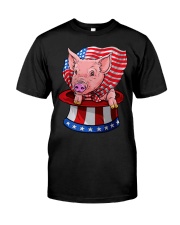 pig in flag Classic T-Shirt front