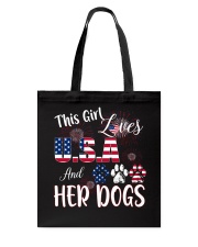 this girl loves usa and dogs Tote Bag tile