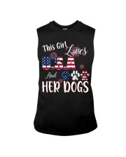 this girl loves usa and dogs Sleeveless Tee tile