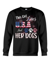 this girl loves usa and dogs Crewneck Sweatshirt tile