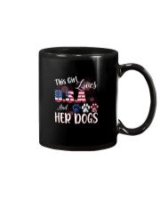this girl loves usa and dogs Mug tile