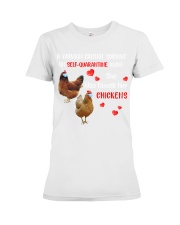 quarantined-alone-chickens Premium Fit Ladies Tee tile