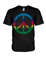 lgbt peace sign V-Neck T-Shirt tile