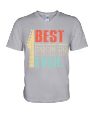 guitar best dad ever retro V-Neck T-Shirt tile