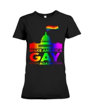 lgbt shirt make gay again Premium Fit Ladies Tee tile
