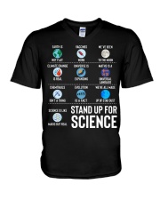 stand of for science V-Neck T-Shirt tile