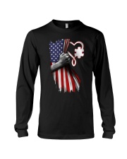 autism us flag Long Sleeve Tee tile