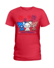 pig 3 flag ok Ladies T-Shirt tile