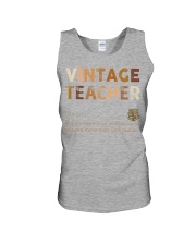 vintage teacher black Unisex Tank tile