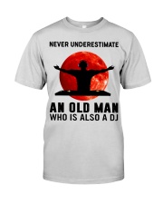 never underestimate old man dj Premium Fit Mens Tee tile