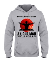 never underestimate old man dj Hooded Sweatshirt tile