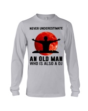 never underestimate old man dj Long Sleeve Tee tile