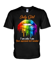 july girl lgbt lips approved V-Neck T-Shirt tile
