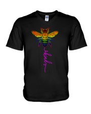 bee kind lgbt V-Neck T-Shirt tile