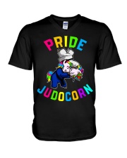 LGBT judo unicorn V-Neck T-Shirt tile