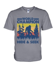 bigfoot hide and seek-champion V-Neck T-Shirt tile