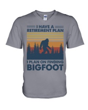 bigfoot retirement plan finding V-Neck T-Shirt tile