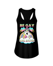 lgbt be gay hail satan Ladies Flowy Tank tile