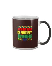 black 4th of july independence Color Changing Mug tile