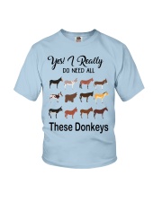 Yes I really do need these donkeys Youth T-Shirt tile