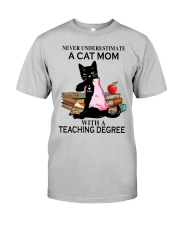 cat mom teacher never Classic T-Shirt tile