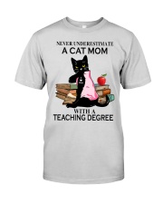 cat mom teacher never Premium Fit Mens Tee tile