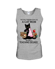 cat mom teacher never Unisex Tank tile