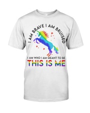 lgbt unicorn I am brave I am Classic T-Shirt front