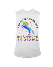 lgbt unicorn I am brave I am Sleeveless Tee tile
