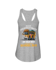 school bus driver old man never underestimate Ladies Flowy Tank tile