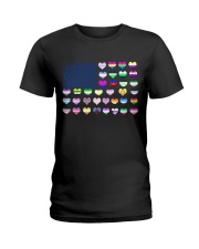 lgbt us flag genders Ladies T-Shirt tile