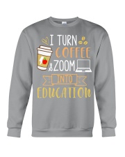 teacher turn coffee zoom into education Crewneck Sweatshirt tile