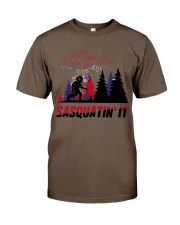 bigfoot sasquatin it american flag veteran Classic T-Shirt tile