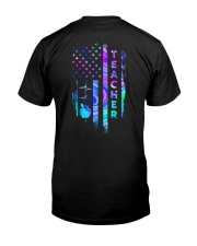 teacher flag neon Classic T-Shirt back