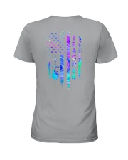 teacher flag neon Ladies T-Shirt tile