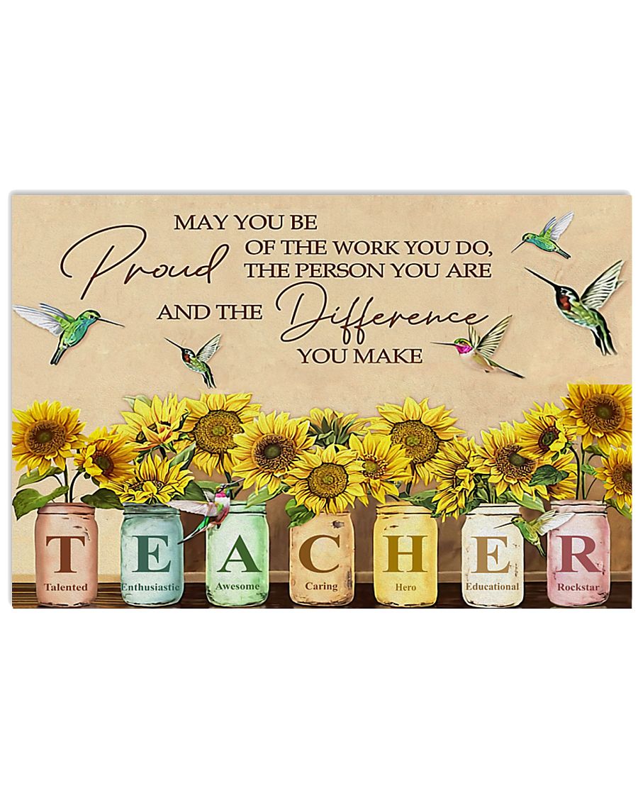 teacher 2 acronym sunflower 17x11 Poster