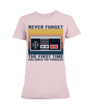 game never forget the first time Premium Fit Ladies Tee tile