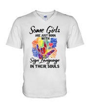 sign anguage in their souls girls V-Neck T-Shirt tile
