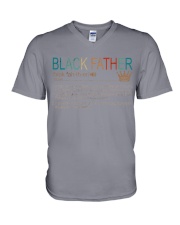 Black Father Happy Father's Day V-Neck T-Shirt tile