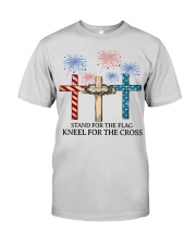 american flag stand for the cross Premium Fit Mens Tee tile