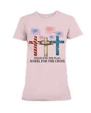 american flag stand for the cross Premium Fit Ladies Tee tile