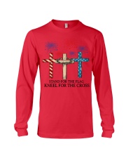american flag stand for the cross Long Sleeve Tee tile