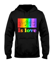 love is love sign language lgbt Hooded Sweatshirt tile